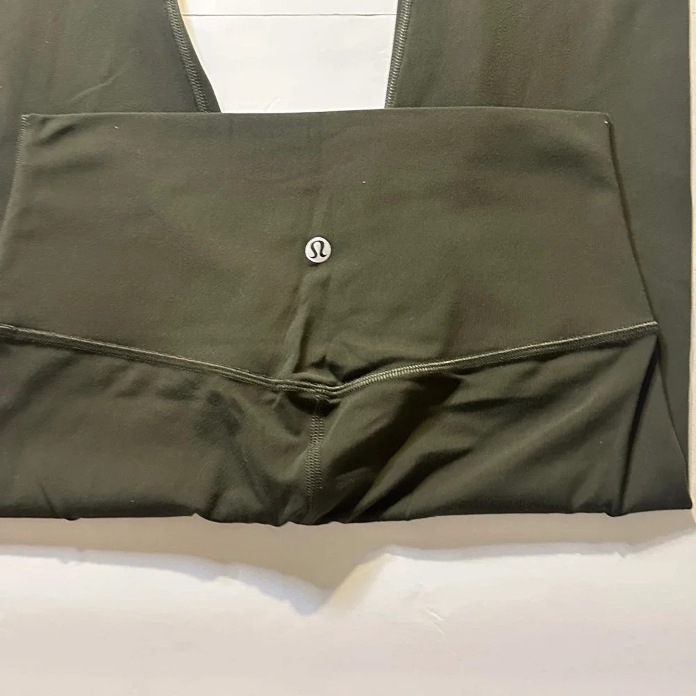 Dark Olive Lululemon Align High-Rise Crop 21